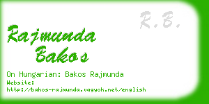 rajmunda bakos business card